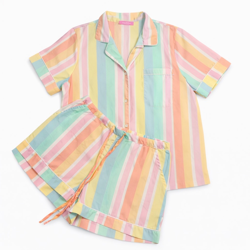 Pastel Stripe Short Pajama Set - Women
